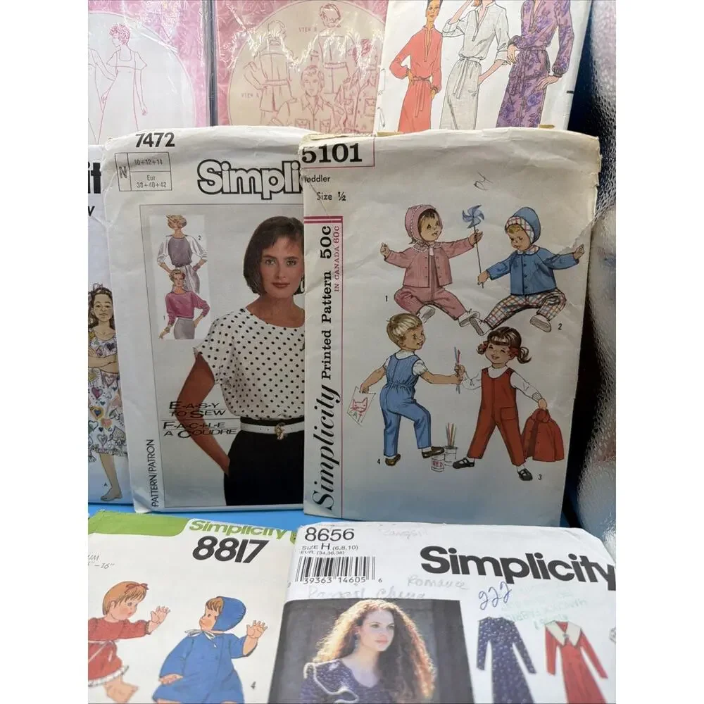 14 Vintage 1960'S /70/80s Sewing Patterns Dresses Blouses Kids Patterns & More